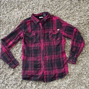 Harley Davidson Plaid Shirt in Pink and Black size 2XL